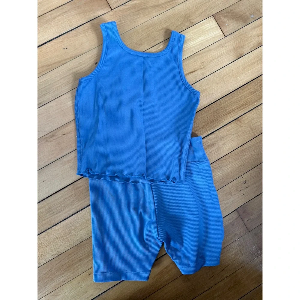 Crewcuts active by J.crew‎ blue ribbed two piece outfit